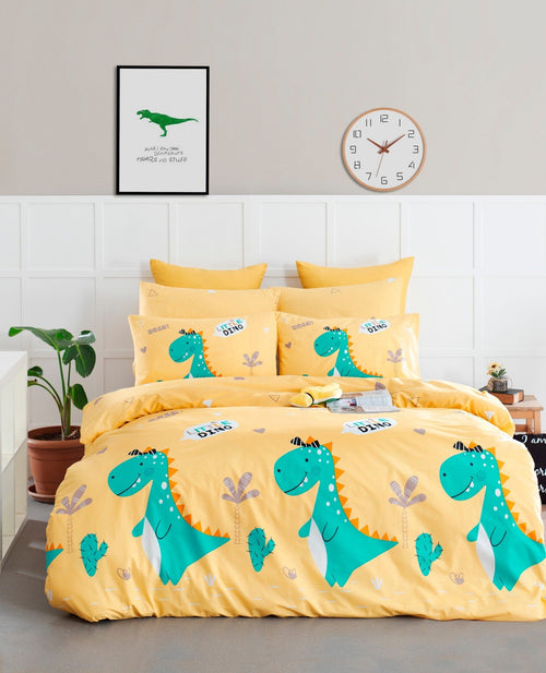 Asir Biancheria da letto per bambini di cotone, 4 pezzi Little Dino Multicolore, 200 x 220 cm