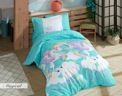 Biancheria da letto per bambini di cotone, 4 pezzi Magical Multicolore, 160 x 220 cm