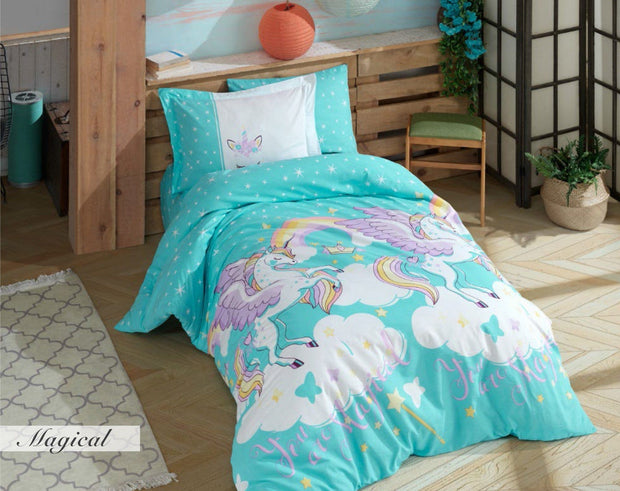 Biancheria da letto per bambini di cotone, 4 pezzi Magical Multicolore, 160 x 220 cm