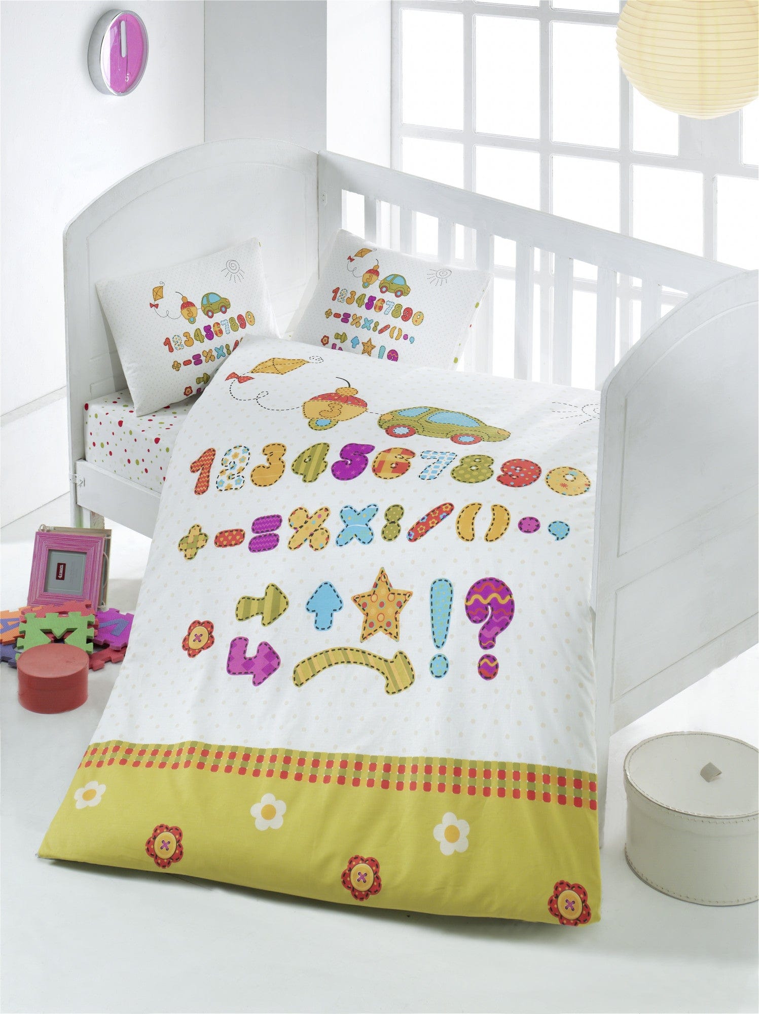 Asir Biancheria da letto per bambini Ranforce di cotone, 4 pezzi Abakus Multicolore, 100 x 150 cm