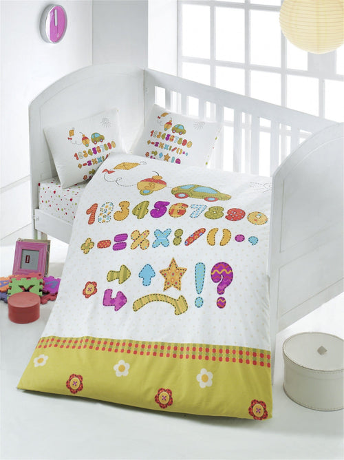Asir Biancheria da letto per bambini Ranforce di cotone, 4 pezzi Abakus Multicolore, 100 x 150 cm
