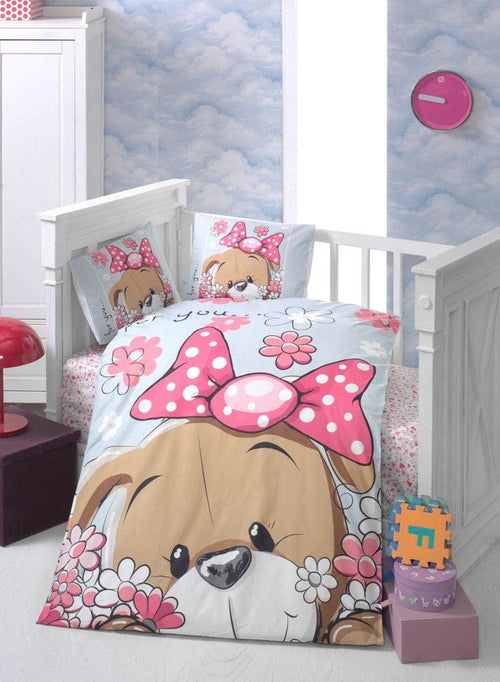 Biancheria da letto per bambini Ranforce di cotone, 4 pezzi Cute Multicolore, 100 x 150 cm