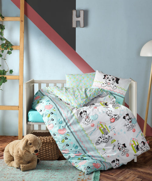 Asir Biancheria da letto per bambini Ranforce di cotone, 4 pezzi Dalmatieni Multicolore, 100 x 150 cm
