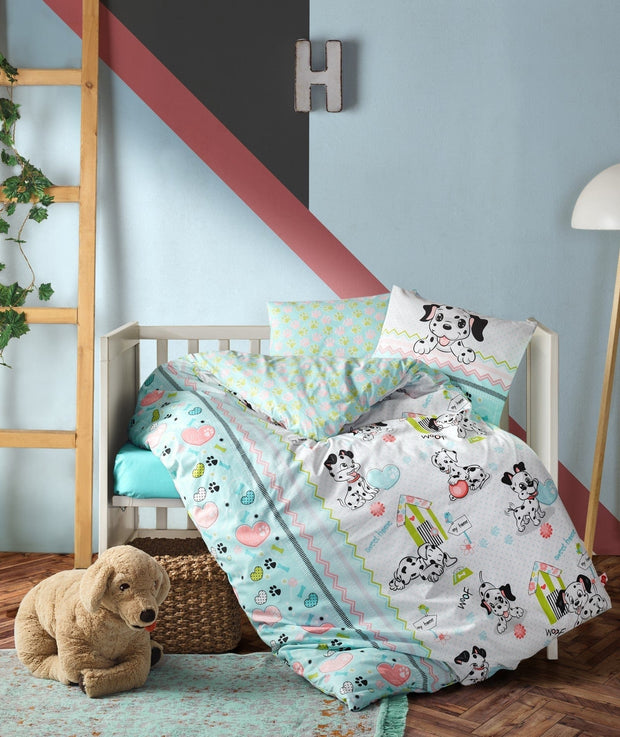 Asir Biancheria da letto per bambini Ranforce di cotone, 4 pezzi Dalmatieni Multicolore, 100 x 150 cm