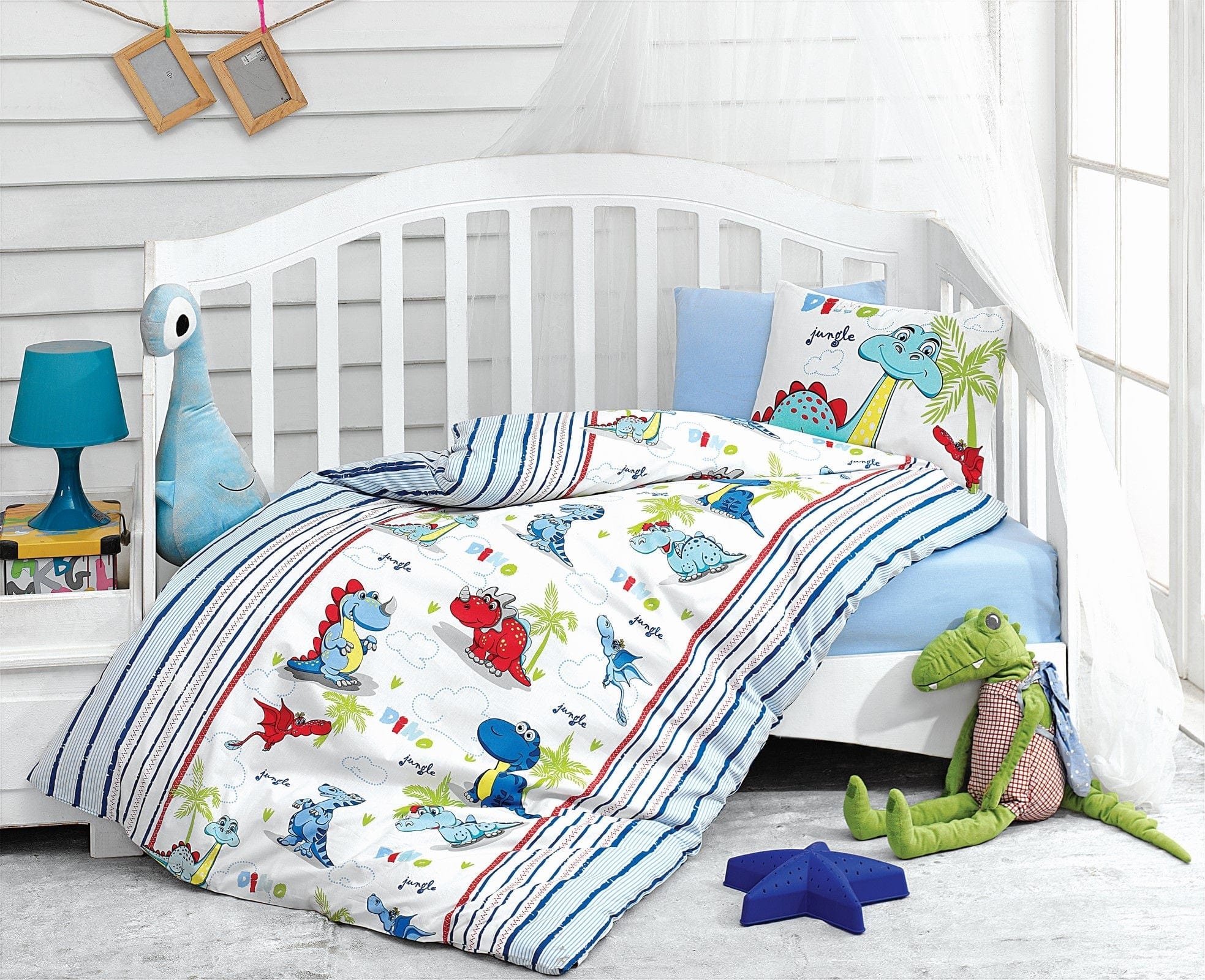 Asir Biancheria da letto per bambini Ranforce di cotone, 4 pezzi Dino Multicolore, 100 x 150 cm