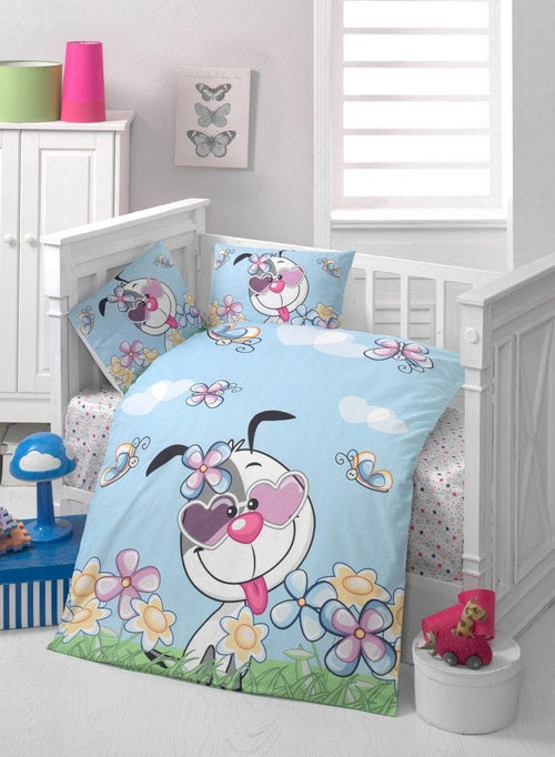 Asir Biancheria da letto per bambini Ranforce di cotone, 4 pezzi Doggie Multicolore, 100 x 150 cm