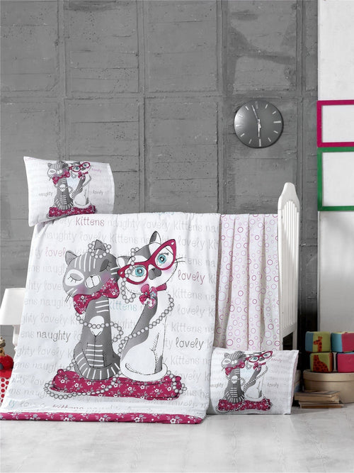 Asir Biancheria da letto per bambini Ranforce di cotone, 4 pezzi Kittens Multicolore, 100 x 150 cm