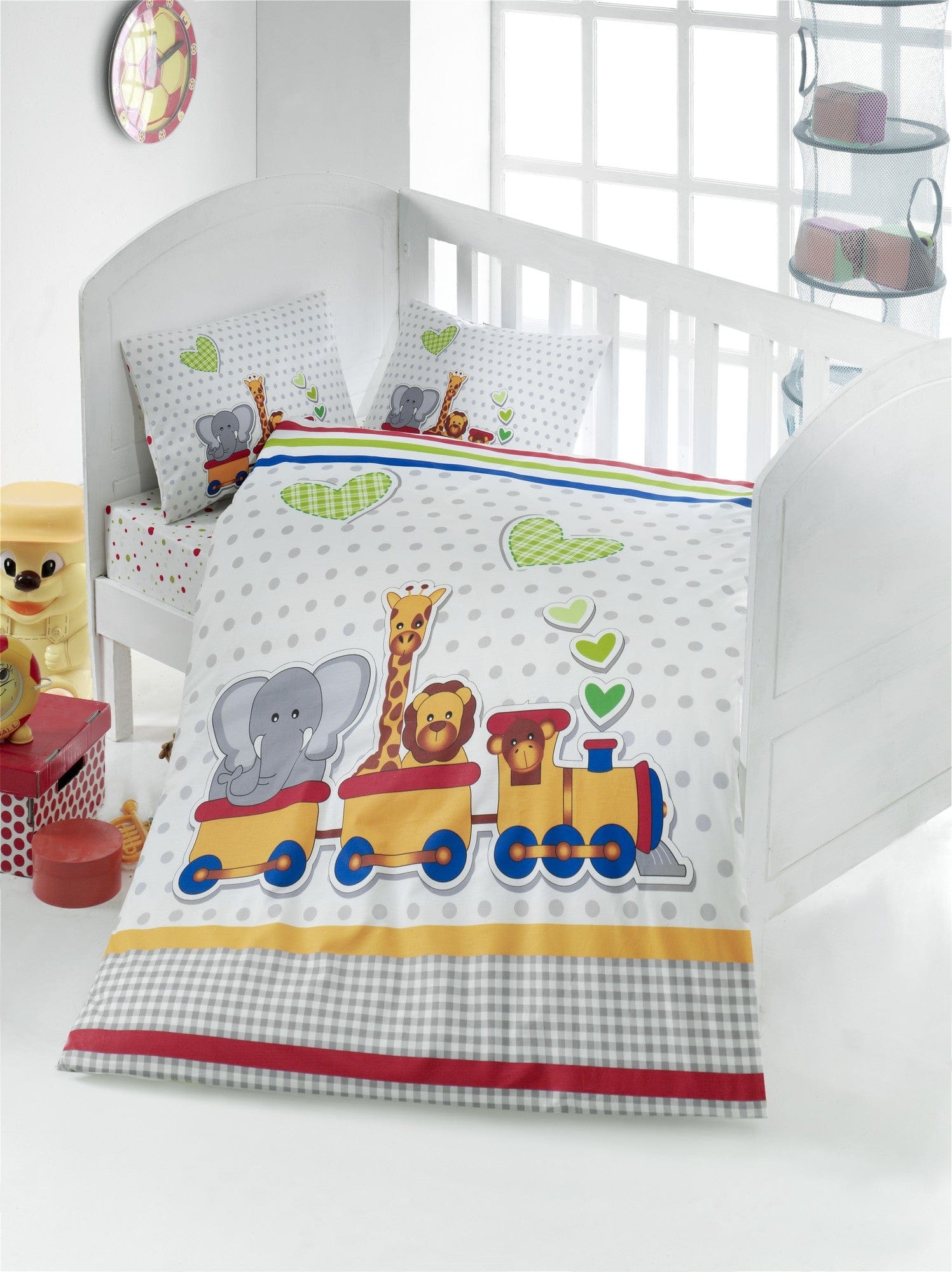 Asir Biancheria da letto per bambini Ranforce di cotone, 4 pezzi Madagascar Multicolore, 100 x 150 cm