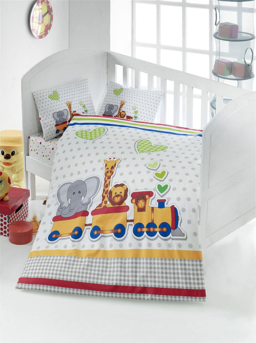Asir Biancheria da letto per bambini Ranforce di cotone, 4 pezzi Madagascar Multicolore, 100 x 150 cm