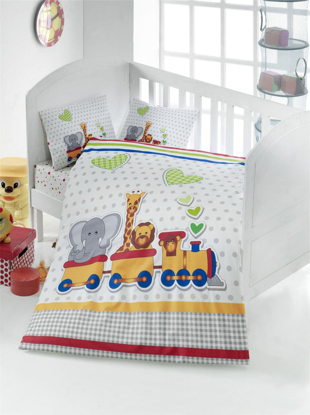 Asir Biancheria da letto per bambini Ranforce di cotone, 4 pezzi Madagascar Multicolore, 100 x 150 cm