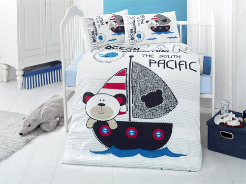 Asir Biancheria da letto per bambini Ranforce di cotone, 4 pezzi Pacific Multicolore, 100 x 150 cm