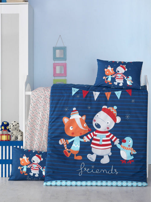 Asir Biancheria da letto per bambini Ranforce di cotone, 4 pezzi Winter Multicolore, 100 x 150 cm