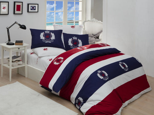 Asir Biancheria Da Letto Ranforce di cotone Beverly Hills Polo Club BHPC 002 Rosso, 200 x 220 cm