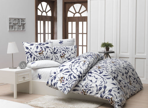 Biancheria Da Letto Ranforce di cotone Beverly Hills Polo Club BHPC 005 Blu, 200 x 220 cm