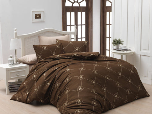 Asir Biancheria Da Letto Ranforce di cotone Beverly Hills Polo Club BHPC 006 Marrone, 200 x 220 cm
