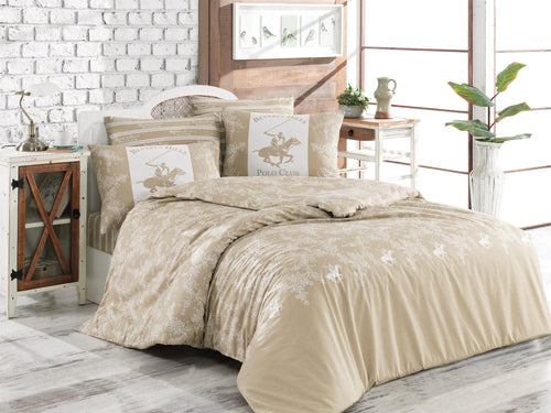 Asir Biancheria Da Letto Ranforce di cotone Beverly Hills Polo Club BHPC 013 Crema, 200 x 220 cm
