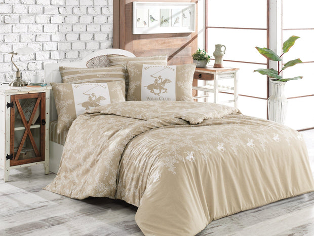Asir Biancheria Da Letto Ranforce di cotone Beverly Hills Polo Club BHPC 013 Crema, 200 x 220 cm