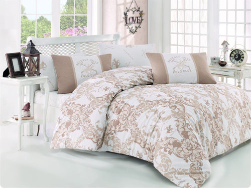 Asir Biancheria Da Letto Ranforce di cotone Beverly Hills Polo Club BHPC 024 Crema, 200 x 220 cm