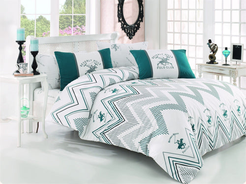Asir Biancheria Da Letto Ranforce di cotone Beverly Hills Polo Club BHPC 025 Bianco, 200 x 220 cm
