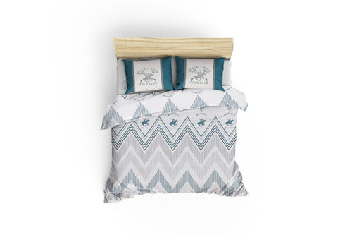 Asir Biancheria Da Letto Ranforce di cotone Beverly Hills Polo Club BHPC 025 Bianco, 200 x 220 cm