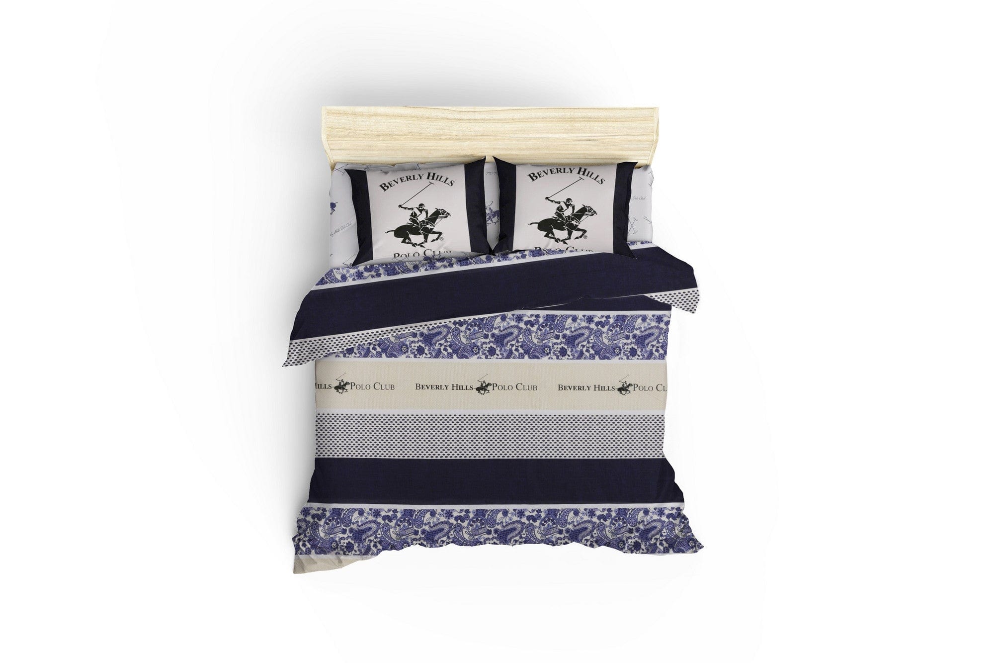 Asir Biancheria Da Letto Ranforce di cotone Beverly Hills Polo Club BHPC 027 Blu, 200 x 220 cm