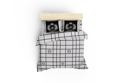 Asir Biancheria Da Letto Ranforce di cotone Beverly Hills Polo Club BHPC 028 Bianco e Nero, 200 x 220 cm