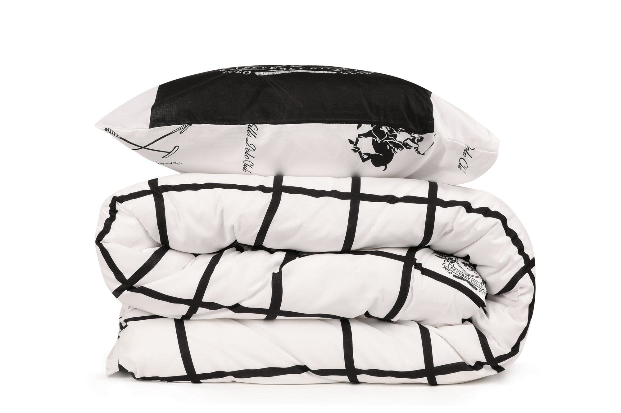 Asir Biancheria Da Letto Ranforce di cotone Beverly Hills Polo Club BHPC 028 Bianco e Nero, 200 x 220 cm