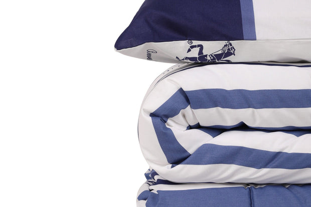 Asir Biancheria Da Letto Ranforce di cotone Beverly Hills Polo Club BHPC 029 Blu, 200 x 220 cm