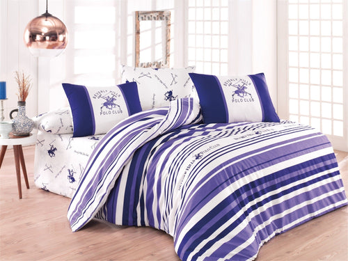 Asir Biancheria Da Letto Ranforce di cotone Beverly Hills Polo Club BHPC 029 Lilla, 200 x 220 cm
