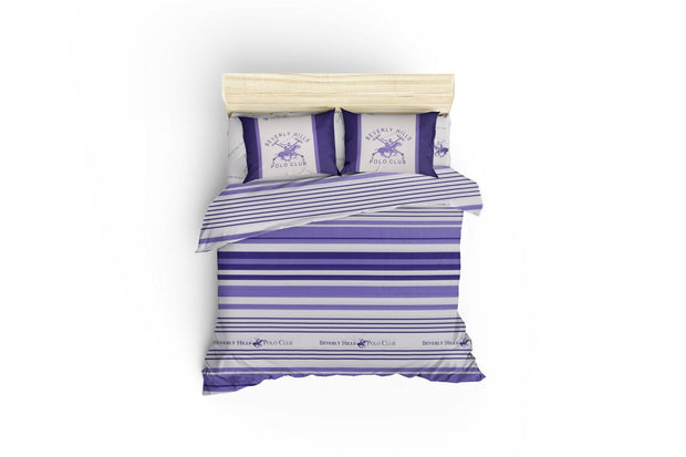 Asir Biancheria Da Letto Ranforce di cotone Beverly Hills Polo Club BHPC 029 Lilla, 200 x 220 cm