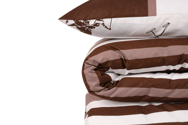 Asir Biancheria Da Letto Ranforce di cotone Beverly Hills Polo Club BHPC 029 Marrone, 200 x 220 cm
