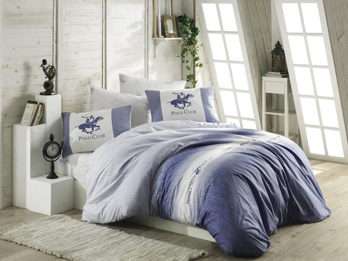 Asir Biancheria Da Letto Ranforce di cotone Beverly Hills Polo Club BHPC 030 Blu, 160 x 220 cm