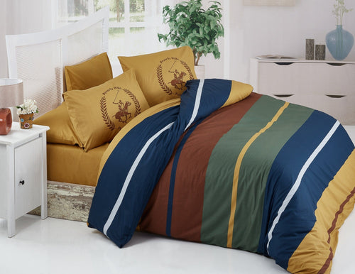 Asir Biancheria Da Letto Ranforce di cotone Beverly Hills Polo Club BHPC 041 Giallo, 200 x 220 cm