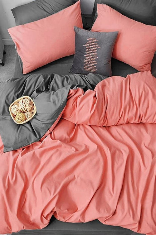 Hillkar Global Biancheria Da Letto Ranforce di cotone Coral Arancia, 200 x 220 cm