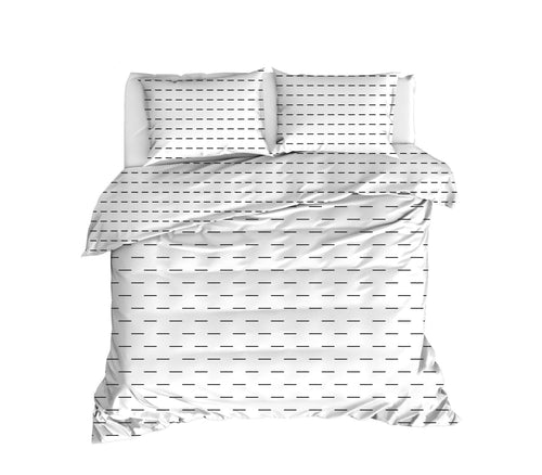 Biancheria Da Letto Ranforce di cotone Cub Bianco e Nero, 200 x 220 cm