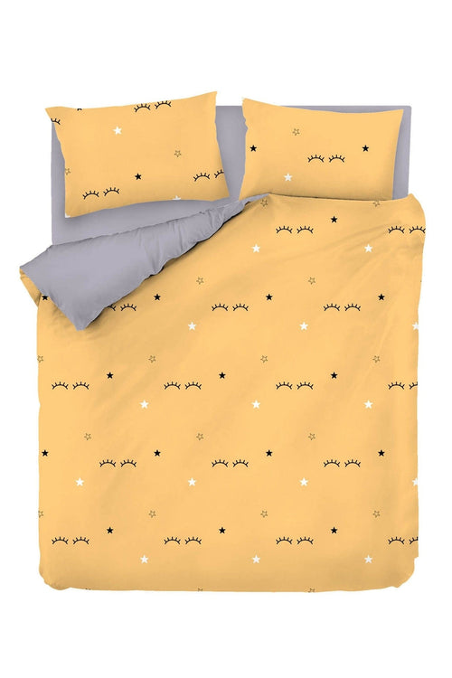 Asir Biancheria Da Letto Ranforce di cotone Dide Giallo, 200 x 220 cm