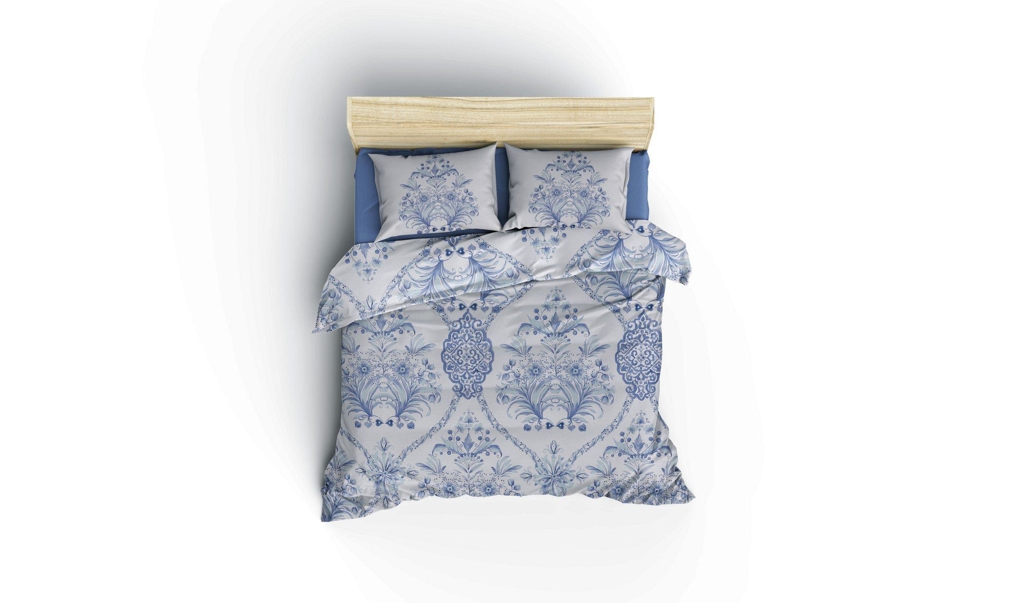 Asir Biancheria Da Letto Ranforce di cotone Egina Blu, 200 x 220 cm