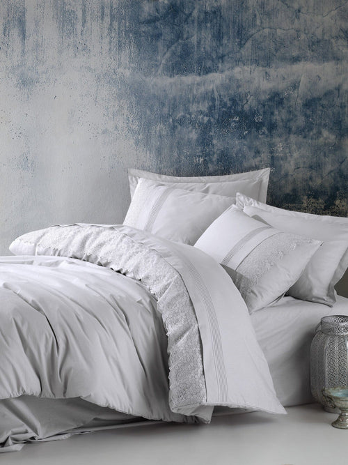 Asir Biancheria Da Letto Ranforce di cotone Elba Grigio, 200 x 220 cm