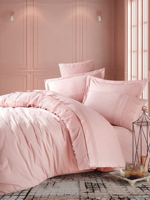 Asir Biancheria Da Letto Ranforce di cotone Elba Rosa, 200 x 220 cm