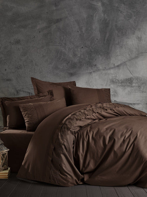 Asir Biancheria Da Letto Ranforce di cotone Enzo Marrone, 200 x 220 cm