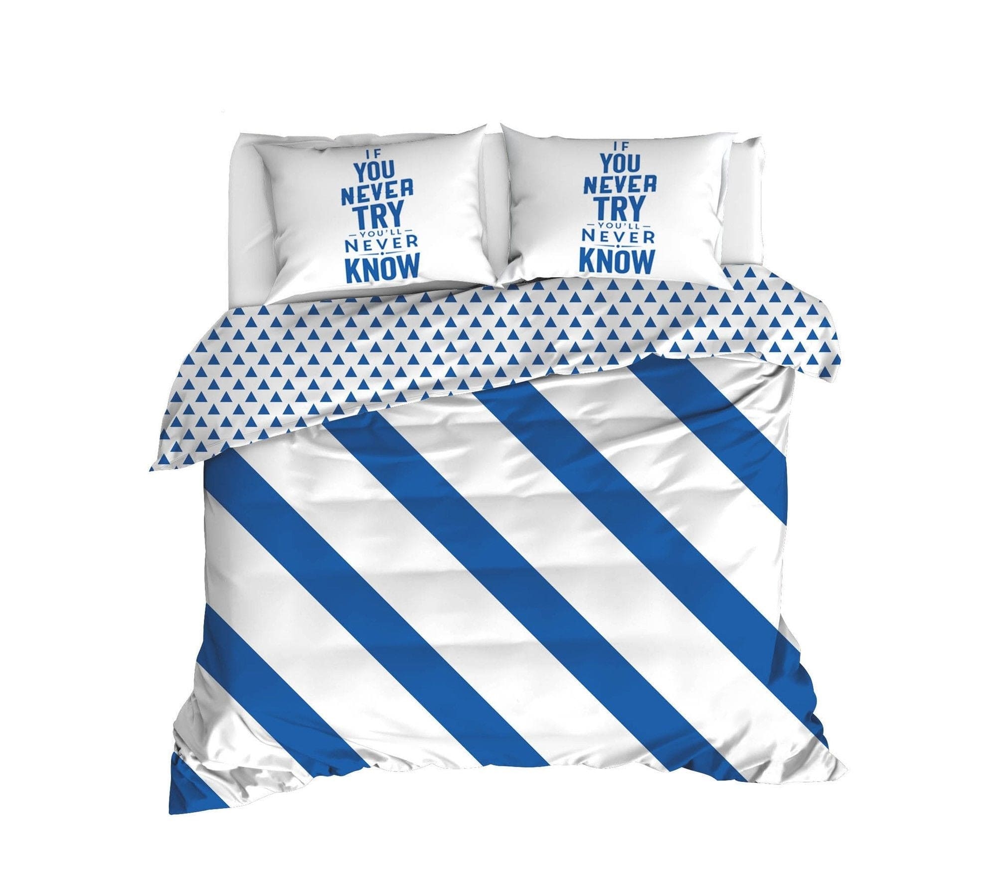 Asir Biancheria Da Letto Ranforce di cotone Erona Blu, 200 x 220 cm