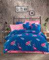 Asir Biancheria Da Letto Ranforce di cotone Flemenco Blu, 200 x 220 cm