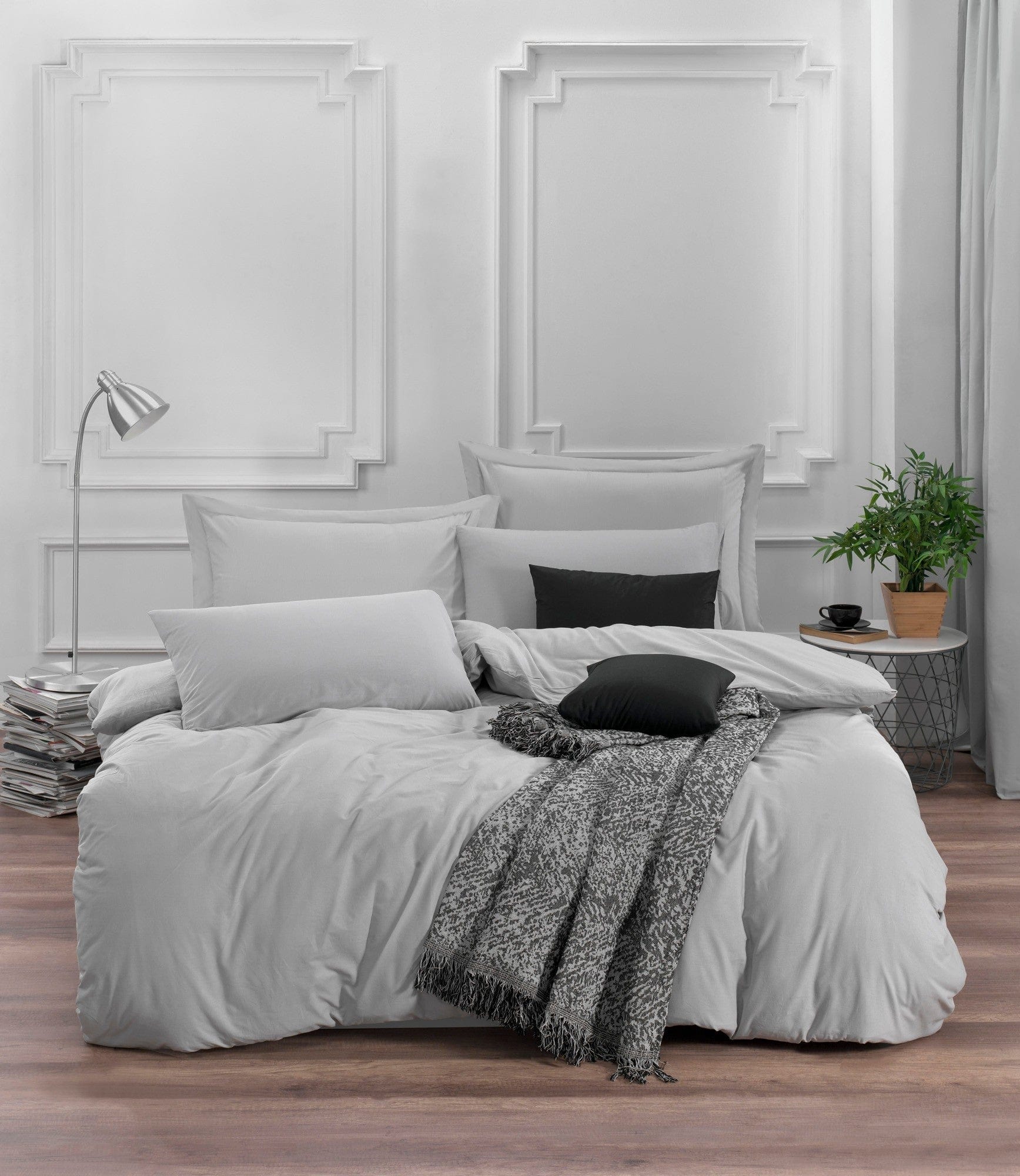 Biancheria Da Letto Ranforce di cotone Fresh Grigio, 200 x 220 cm