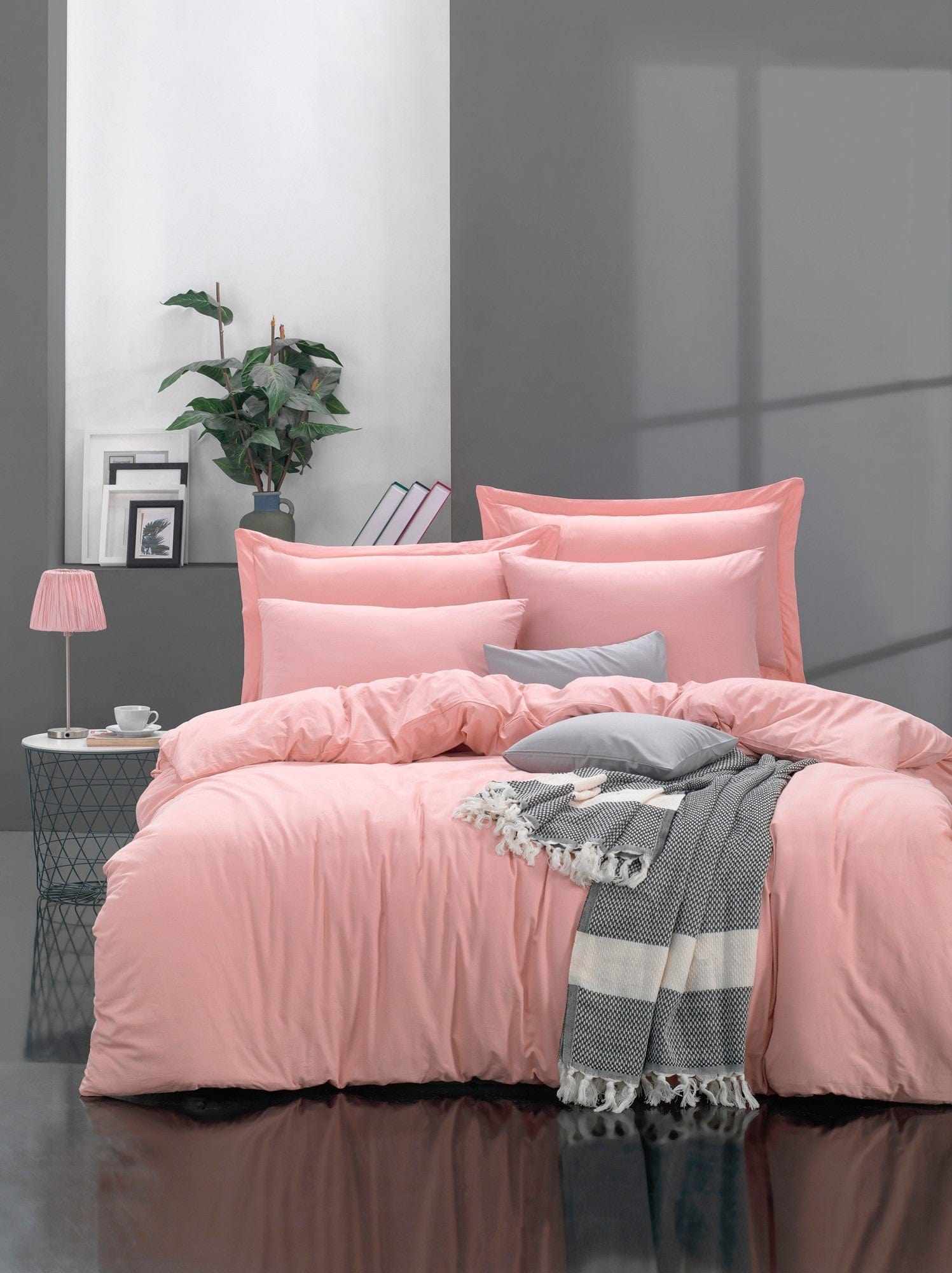 Biancheria Da Letto Ranforce di cotone Fresh Rosa, 200 x 220 cm