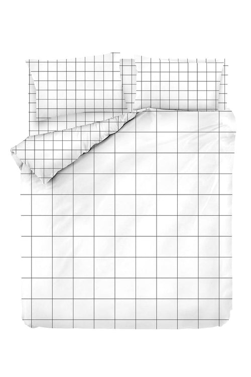 Asir Biancheria Da Letto Ranforce di cotone Grandes Bianco e Nero, 200 x 220 cm