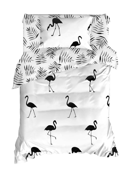 Asir Biancheria Da Letto Ranforce di cotone Hope Bianco e Nero, 160 x 220 cm