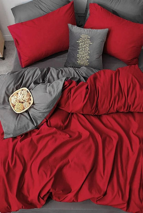 Hillkar Global Biancheria Da Letto Ranforce di cotone Intense Rosso, 200 x 220 cm