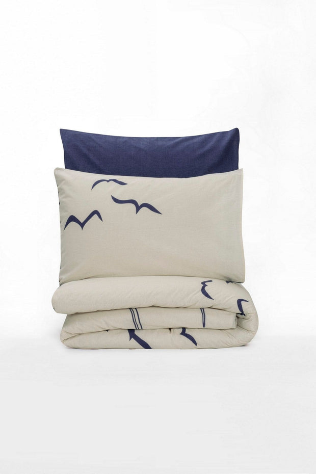 Asir Biancheria Da Letto Ranforce di cotone Larum Blu, 240 x 260 cm