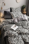 Hillkar Global Biancheria Da Letto Ranforce di cotone Leopard Bianco e Nero, 160 x 220 cm