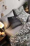 Hillkar Global Biancheria Da Letto Ranforce di cotone Leopard Bianco e Nero, 160 x 220 cm